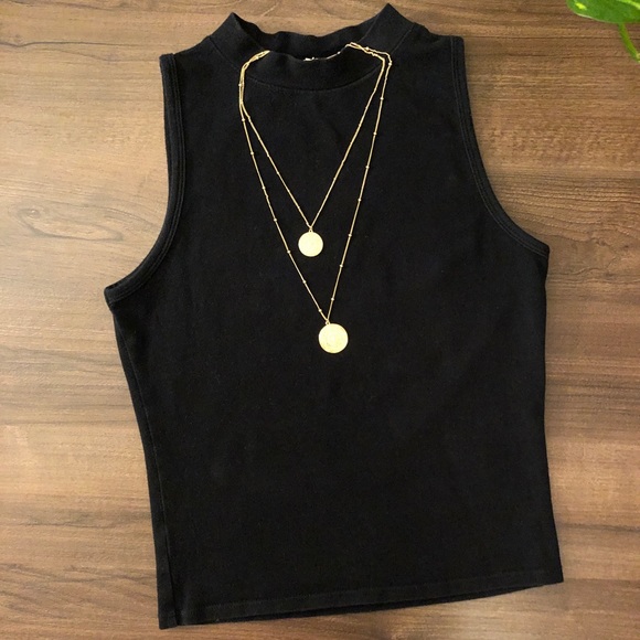 TWIK Black Sleeveless Mock Neck - Picture 1 of 6